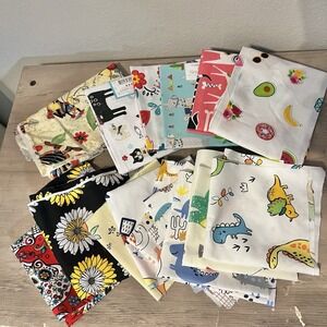 Fabric Bundle Various Sizes Animal Dino Prints Skulls Flowers Bugs Cotton Lot